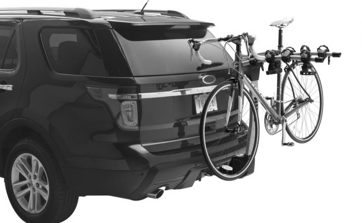 Thule Hitch Hanging Bike Rack installed on an SUV carrying one bike
