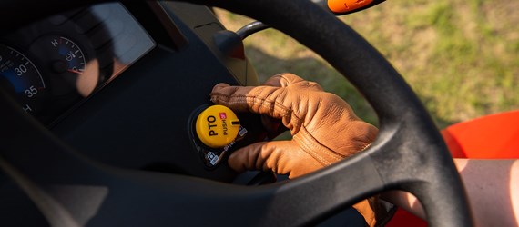 closeup of the TYM 2515 Tractor's PTO button