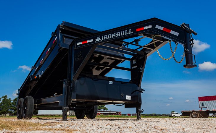 iron bull 7x14 14K deckover gooseneck dump truck trailer DTG1405