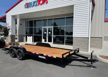 iron panther 7x18 7K flatbed truck trailer outside truck tops usa in santa rosa