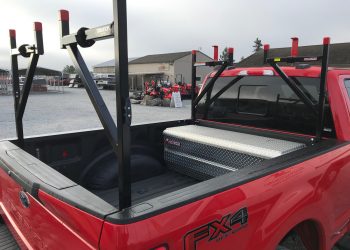 weather guard truck toolbox installed in employee's truck bed