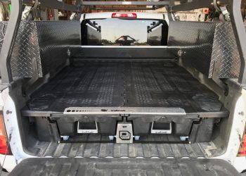 decked truck bed liner installed in employee's truck