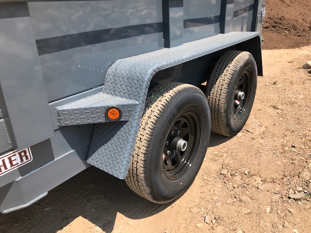 Showing off the heavy duty fenders of the Iron Panther dump trailer