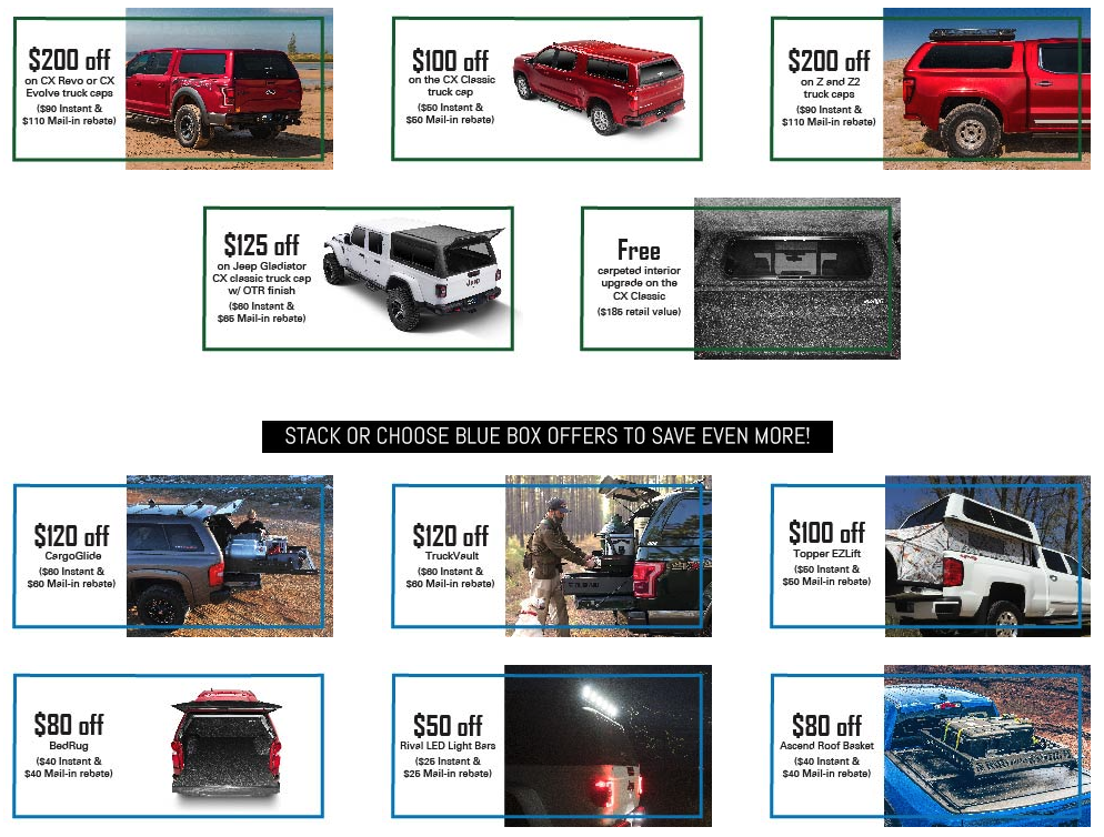 A.R.E. Truck Caps and Tonneau Cover Special Offers banner for July 1, 2023 - November 19, 2023