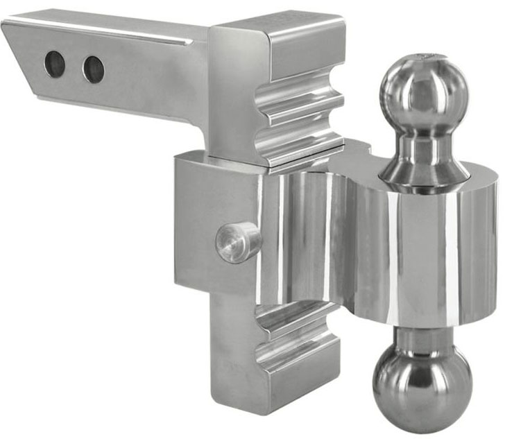 brand new and shining silver ball mount hitch for towing