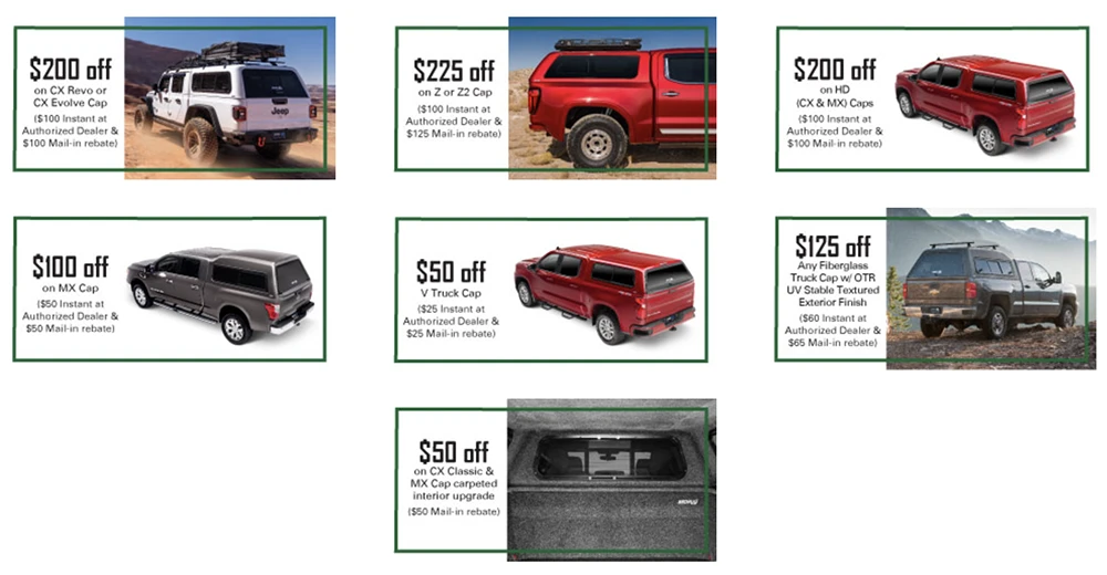 A.R.E. Truck Caps and Tonneau Cover Special Offers for April 1, 2024 - June 30, 2024
