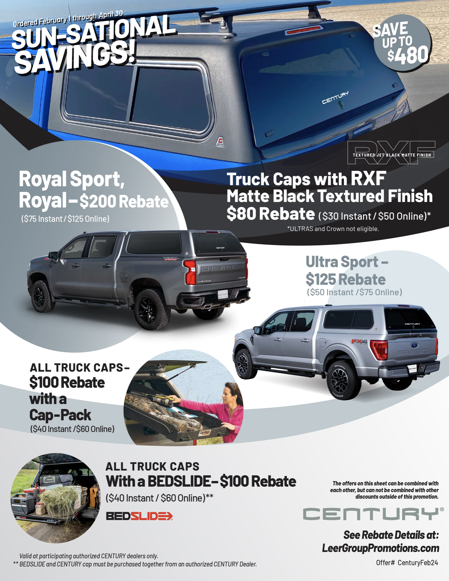 Century Truck Caps Special Offers for February 1, 2024 - April 30, 2024