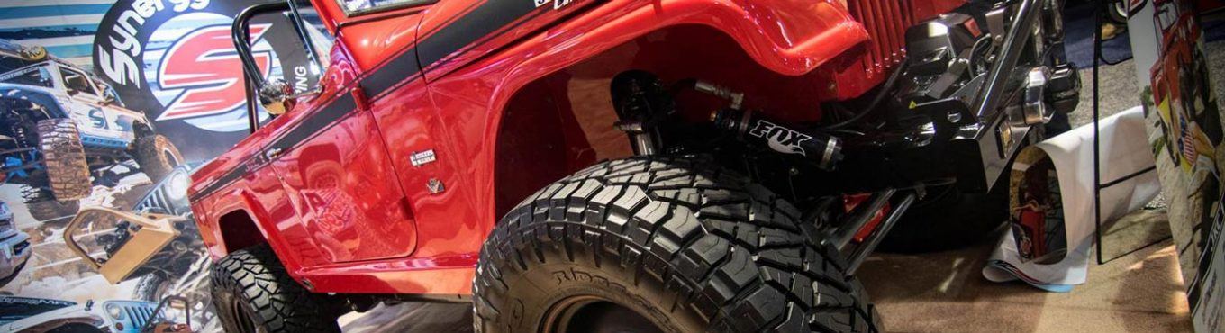 SEAM show custom red jeep